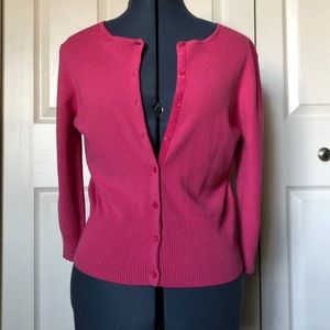 Cute Pink LOFT Button-Up Cardigan